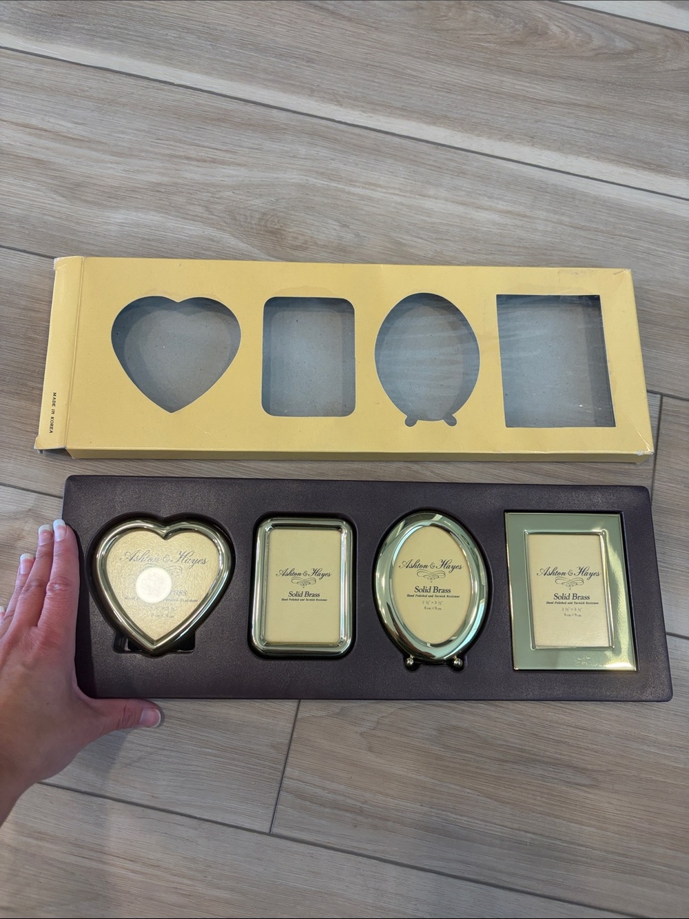 New Vintage Ashton and Hayes solid brass Picture Frame Set - 4-Piece Home Accent